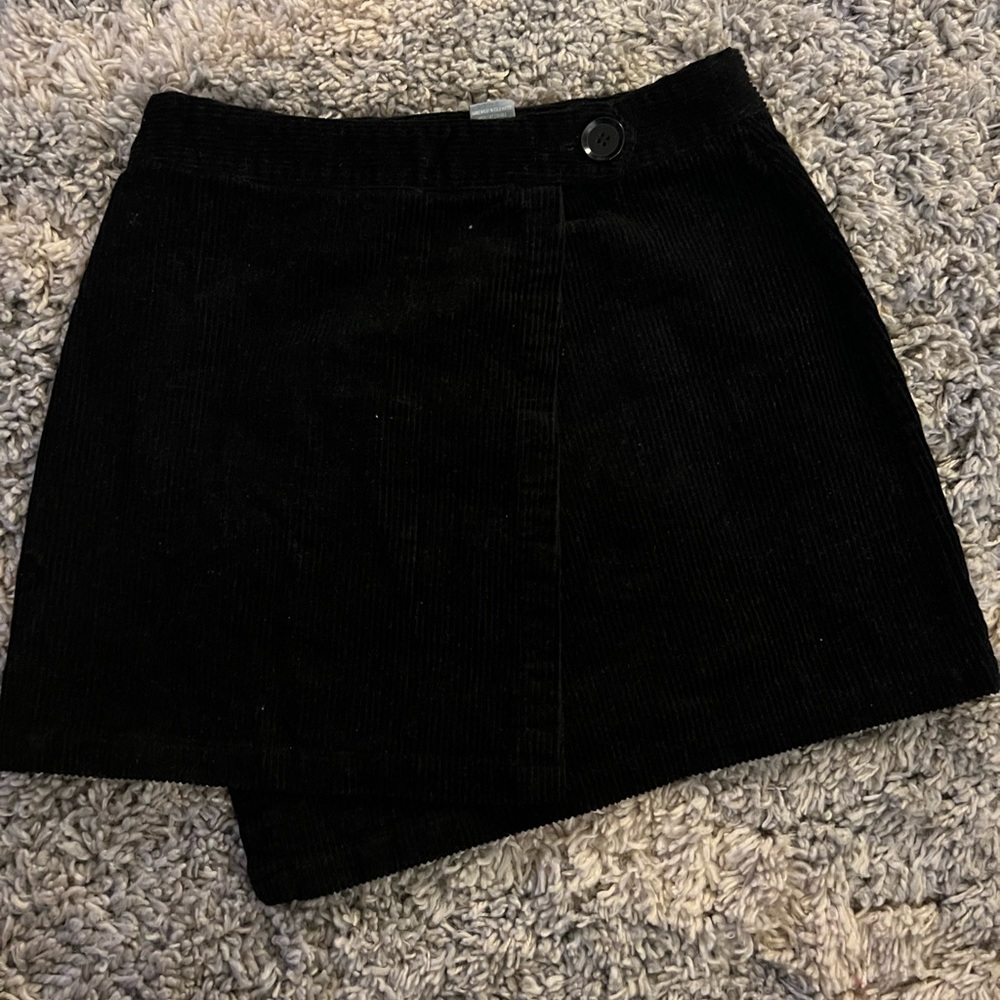 Wrap corduroy mini skirt